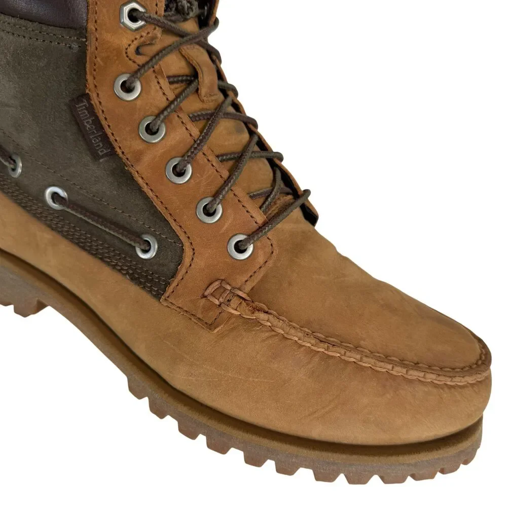 Timberland Men's AE Oakwell Nubuck Leather Mid Moc Toe Boots Size 11 Brown Green